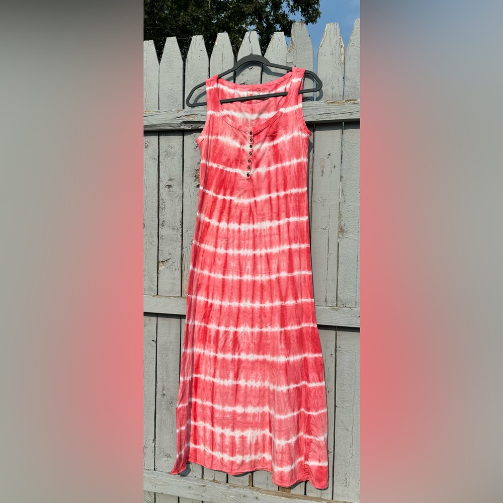 Ruff Hewn TIE DYE Maxi Dress Women’s Small 4/6 Hippie Natural Beach Festival